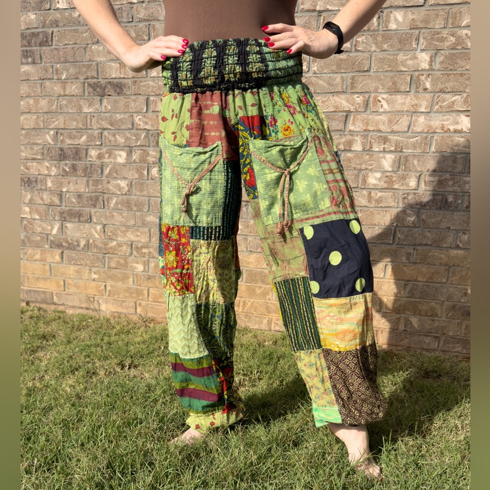 Patchwork Harem Pants